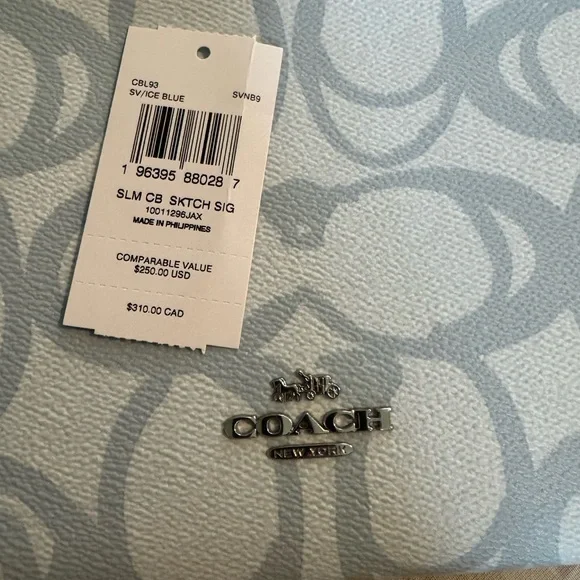 Coach Blue Slim Crossbody Bag In Sketch Signature Canvas NWT $250 MSRP - Picture 8 of 10
